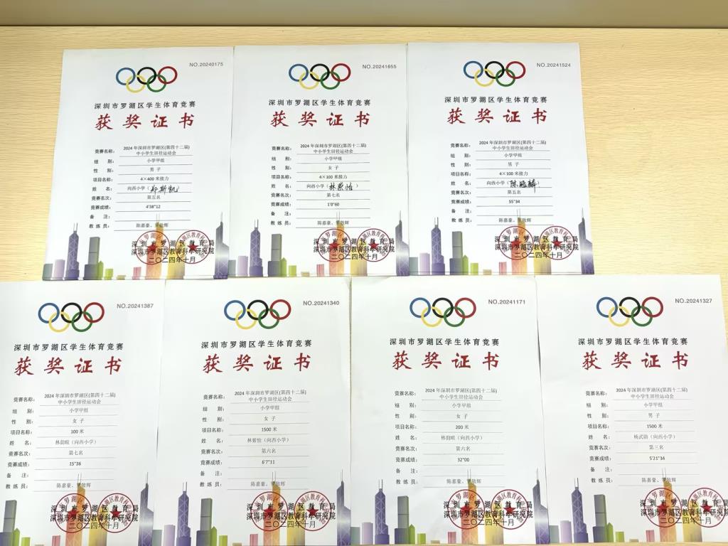 向西小学在2024年罗湖区中小学生田径运动会中再创佳绩
