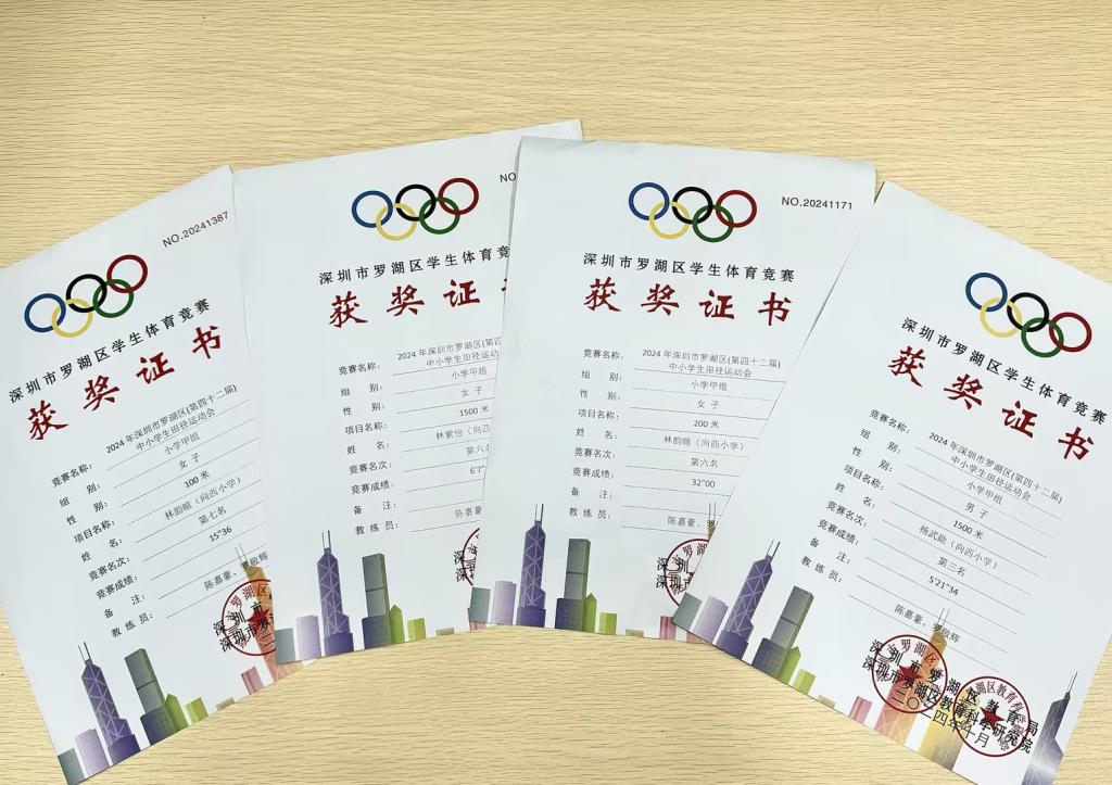 向西小学在2024年罗湖区中小学生田径运动会中再创佳绩