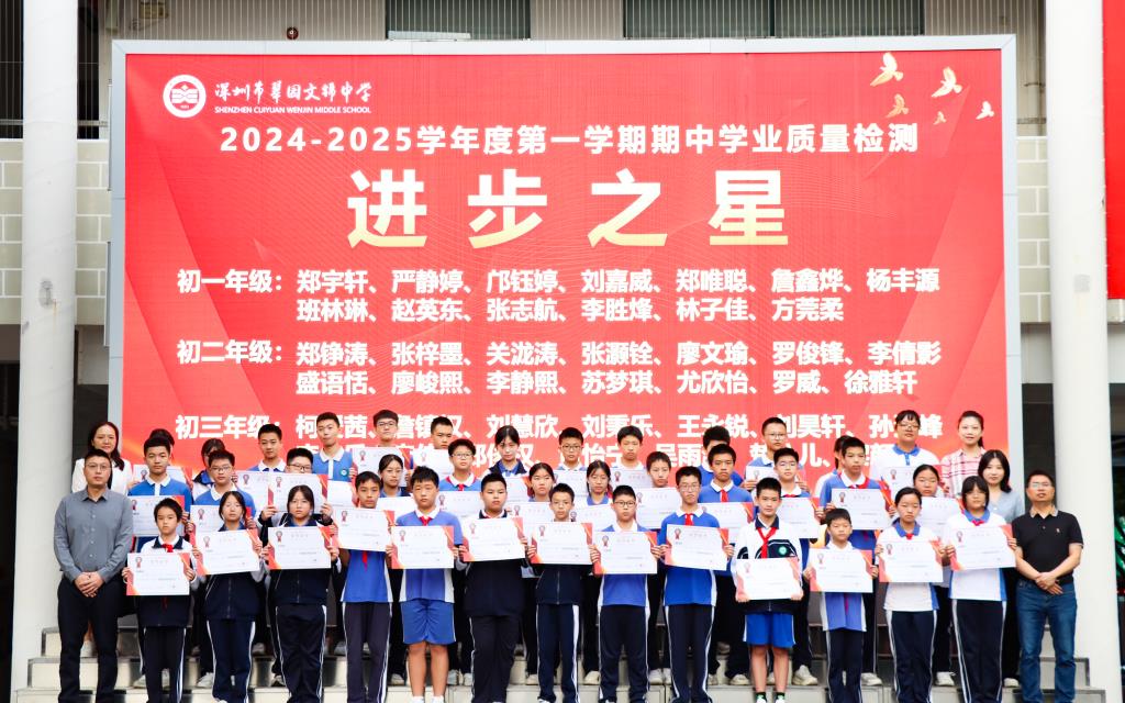 不负凌云志，奋斗正当时 ——深圳市翠园文锦中学2024-2025学年度第一学期期中  “学习之星”表彰活动暨激励教育
