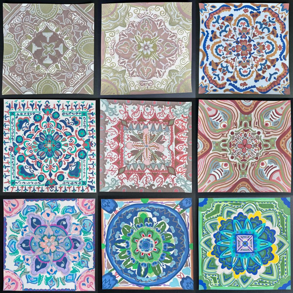 敦煌藻井纹样画