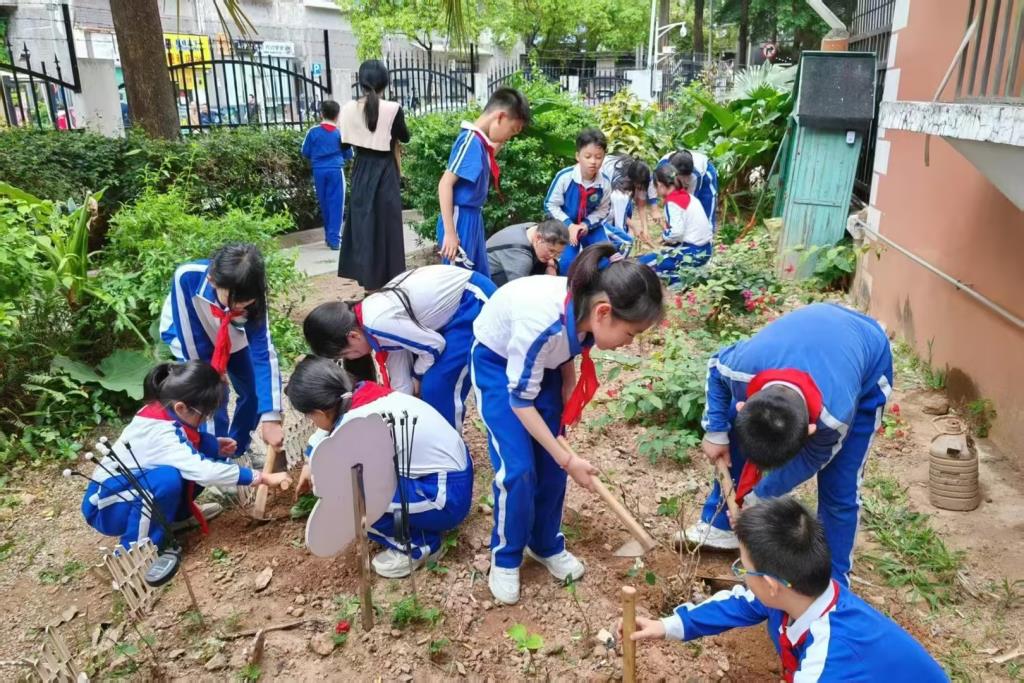 深圳市向西小学开展“美育一件事”植树节主题实践活动