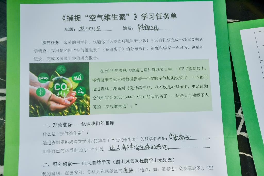 洪湖学子探秘园山风景区，捕捉 “空气维生素”， 解锁自然密码