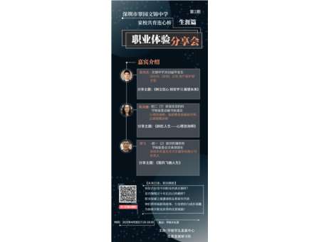 家校连心筑未来，职业星火照前程‌ ——翠园文锦中学举办“家校共育连心桥”系列活动第一期