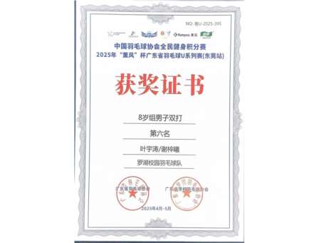 深圳市怡景小学羽球小将省赛勇创佳绩