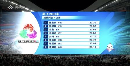 东晓小学优秀毕业生林健豪勇夺全运会男子200米亚军