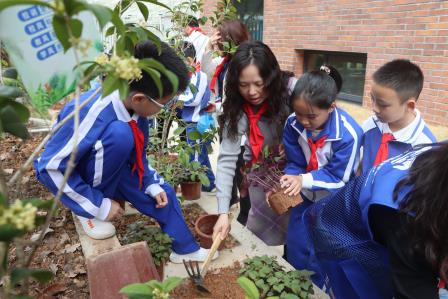 罗湖外语小学举办中医药进校园植树节主题活动
