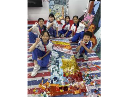 赴美育之约，启艺术之旅 ——靖轩小学开展“每周半天计划”马赛克壁画拼贴跨校研学活动