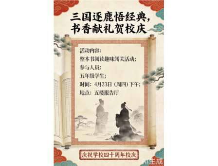 三国逐鹿悟经典，书香献礼贺校庆——深圳市翠北实验小学五年级名著阅读闯关赛圆满举行