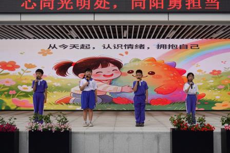 心向光明处 向阳勇担当——布心小学开展5·25心理健康主题升旗仪式