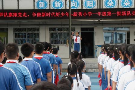 高举队旗跟党走，做新时代好少年——新秀小学开展一年级新队员入队系列活动