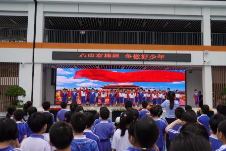 心中有榜样 争做好少年 ——布心小学开展七色花之“紫色花”主题升旗活动